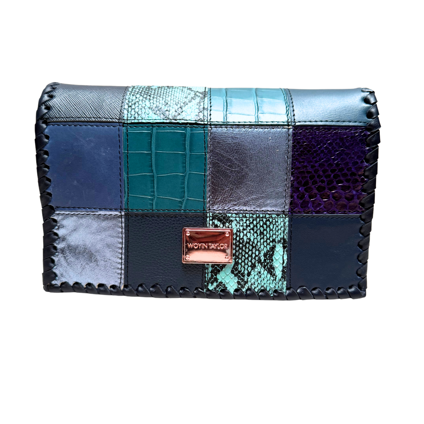 Mini DARA Patchwork Crossbody Bag in Blue