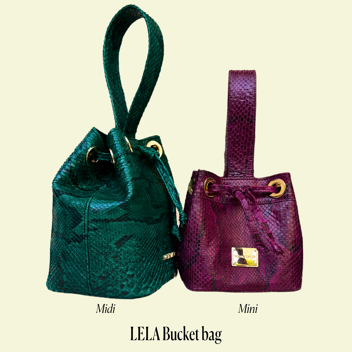 LELA Mini Bucket Bag in Nude