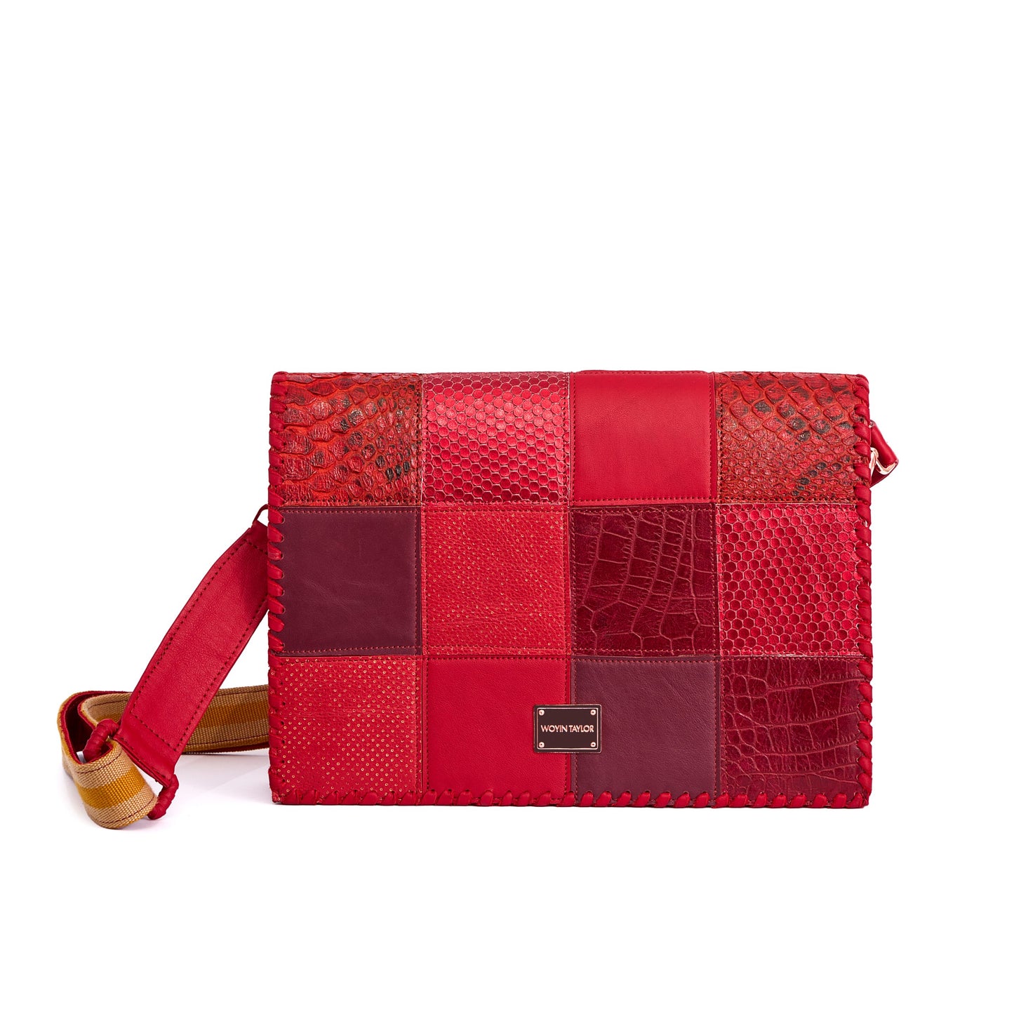 DARA Patchwork Crossbody Bag in Green