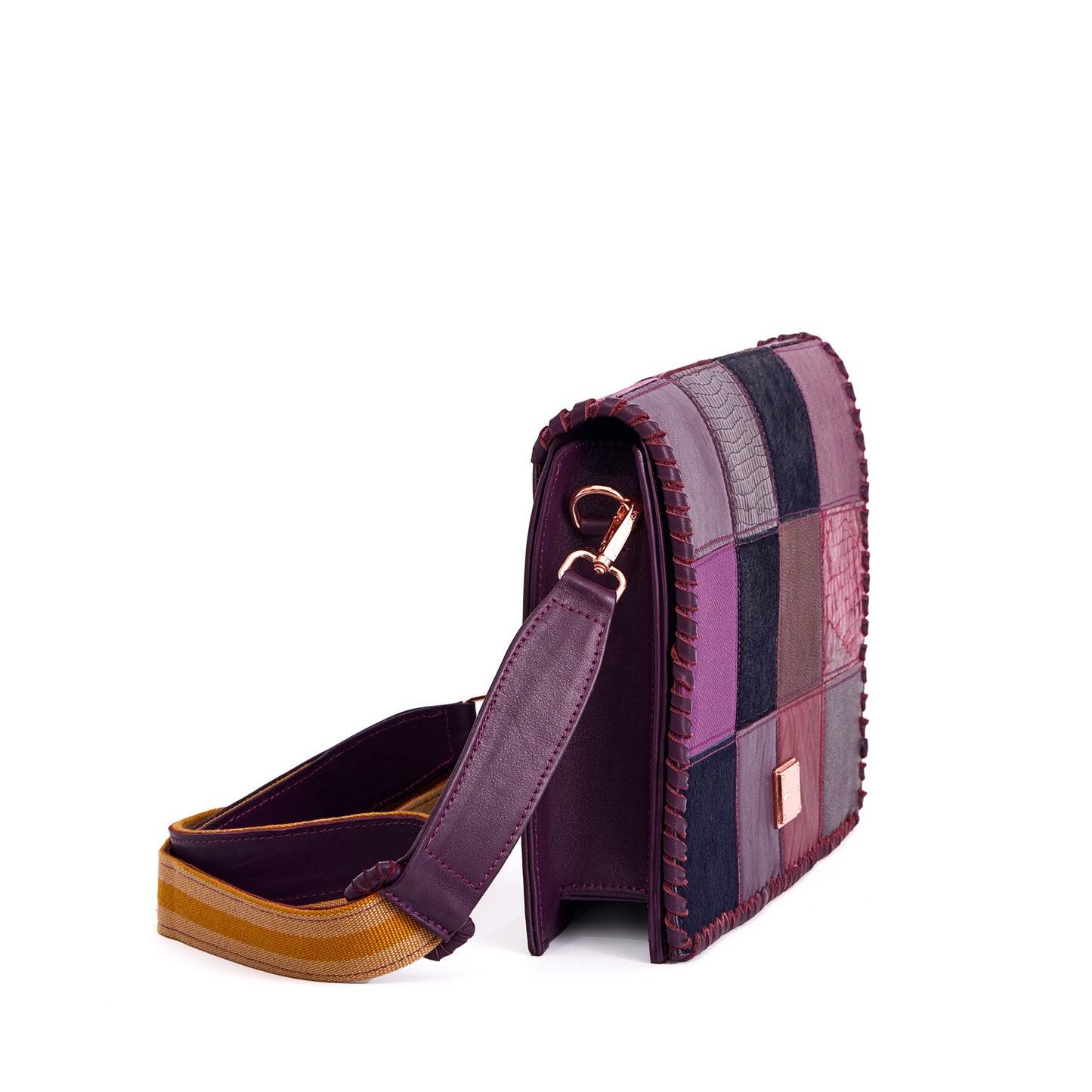 Midi DARA Patchwork Bag in Purple