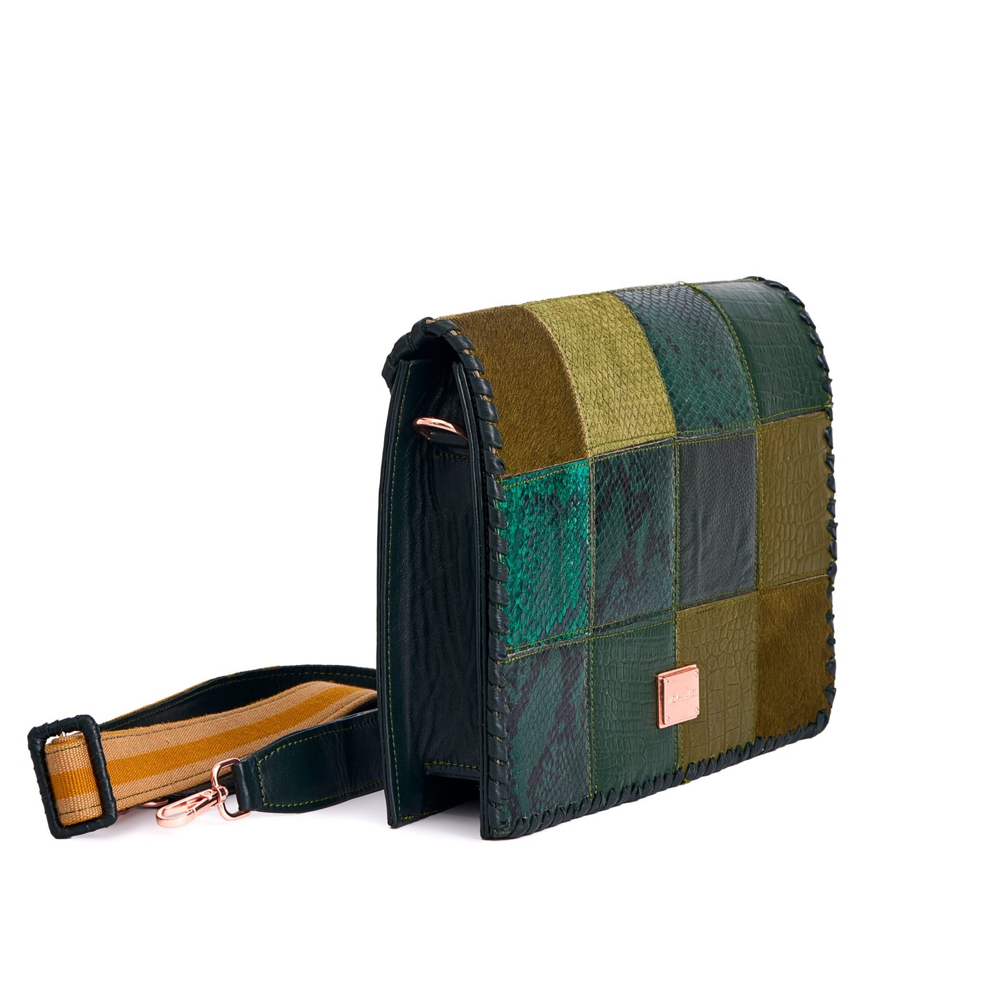 Midi DARA Patchwork Bag in Purple